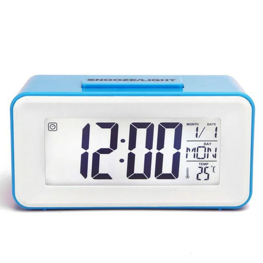 Desk Digital Clock Sound Control Backlight 12/24 H Snooze 8 Alarm Ringtones for Bedrooms kids simple electronic clock