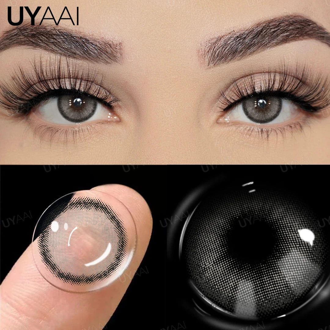 UYAAI 1 Pair Brown Natural Colored Eye Lenses Gray Fashion Lenses Blue Eye Lens Green High Quality Cosmetics Color Contacts