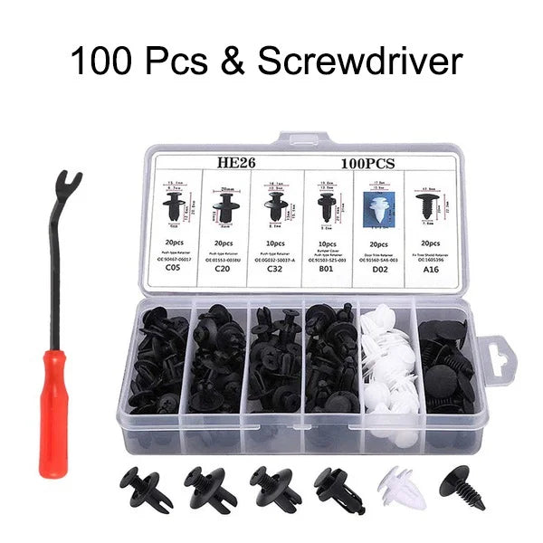 Auto Fastener Clip Kit Fender Rivet Clips Car Body Push Retainer Pin Rivet Bumper Door Trim Panel Retainer Mix Size Car Clip Set