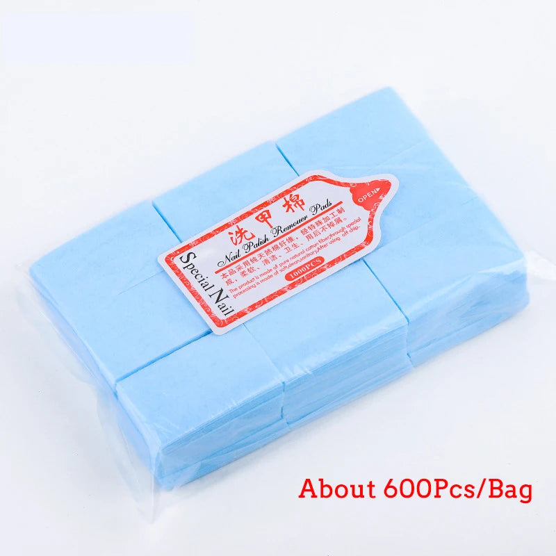 400/600Pcs/pack Solid Durable Nail Tools Manicure Gel Nail Polish Remover Pads Lint-Free Wipes 100% Cotton Napkins Wraps