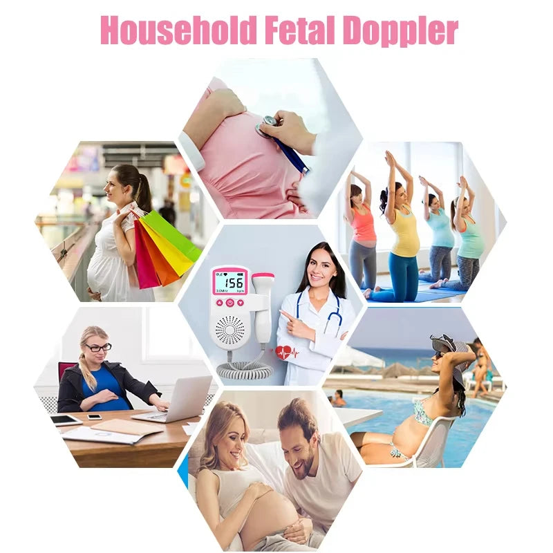 AJC Household Doppler Fetal Heart Rate Monitor for Baby Pregnancy Heartbeat Detector Pulse Meter No Radiation Stethoscope