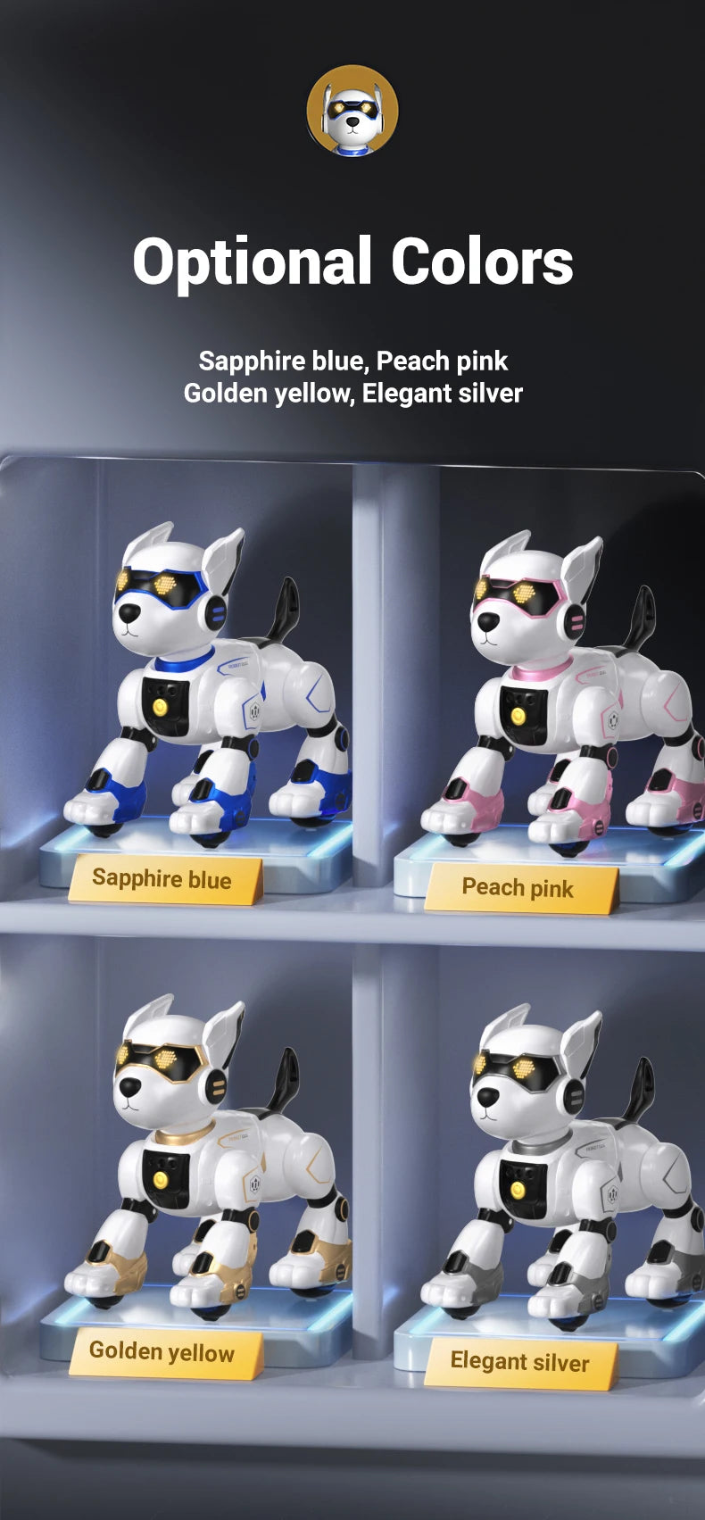 Brand New JJRC R27 Remote Control Robot Dog Voice Control Intelligent Talking Walking And Dancing Light Play Cute Children Gifts