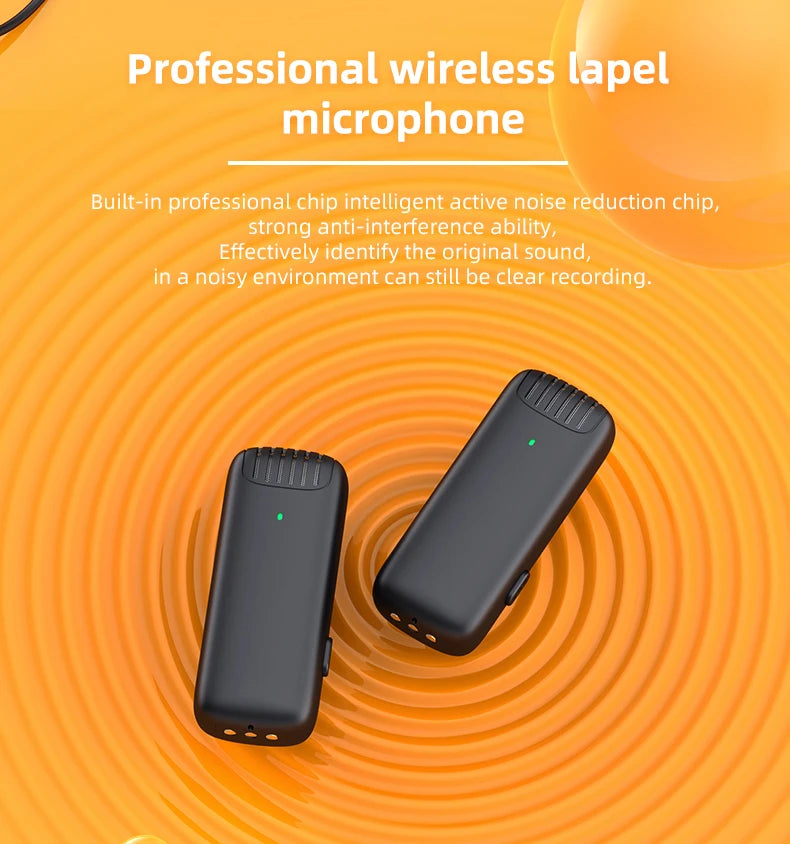 J13 Wireless Microphone With Charging Case For IPhone/iPad /Android Mini Wireless Tie Microphone Low Latency Plug and Play