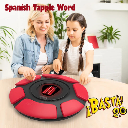 New Basta Spanish Tapple Word Game - English Tapple Games Version Quick Thinking Letter Pressing Board Family Children's Game