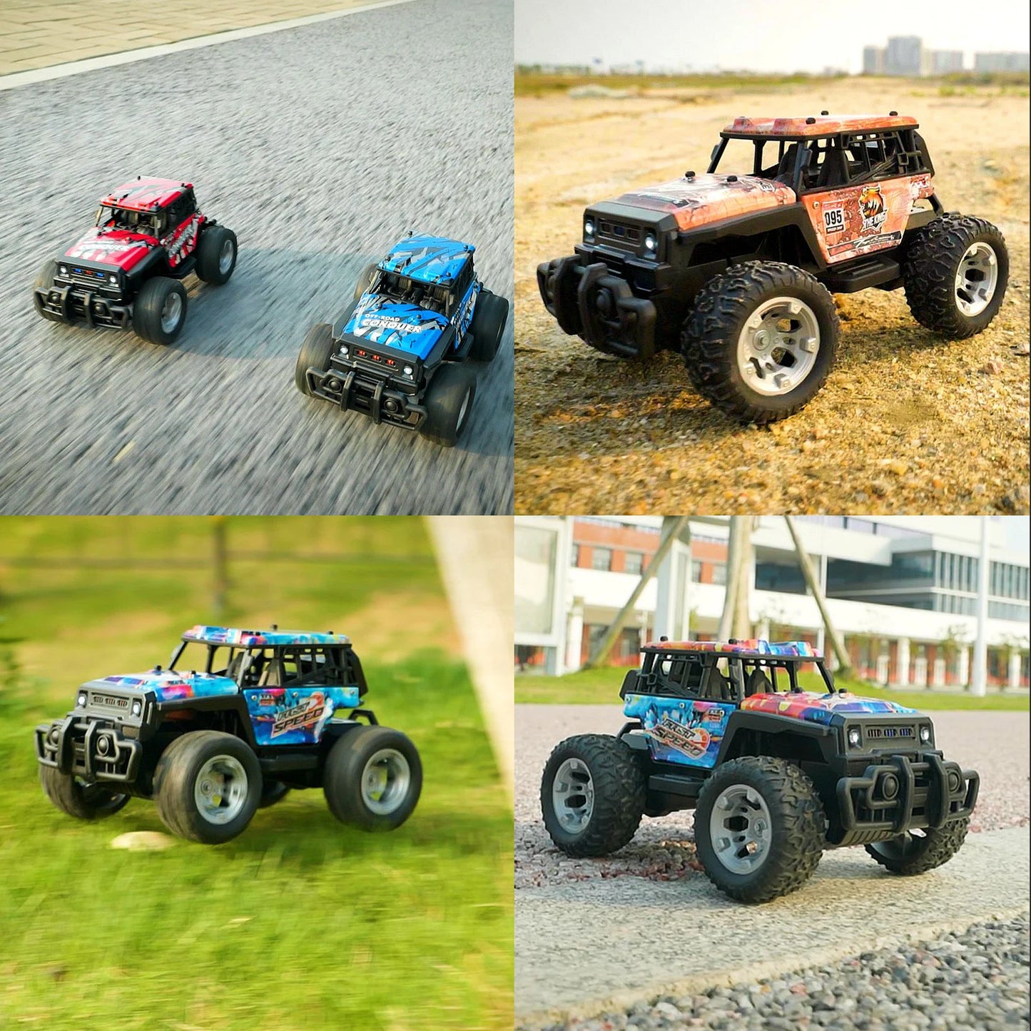 2.4G RC Car Electric Drive Off-Road Big Wheel High Speed Purple Remote Control Trucks Girls Toys for Children