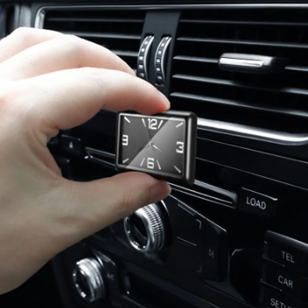 Auto Fashion Square Watch Car Clock Interior Decoration Self-adhesive Electronic Vent Clip Watch Automobile Quartz Clock