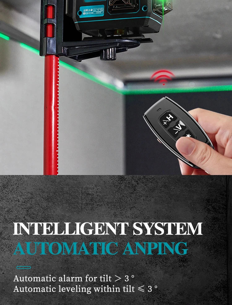 Makita 3D/4D Laser Level 12/16 Lines Horizontal And Vertical With Remote Control 8 Lines 360°Self-leveling Laser Levels Tools