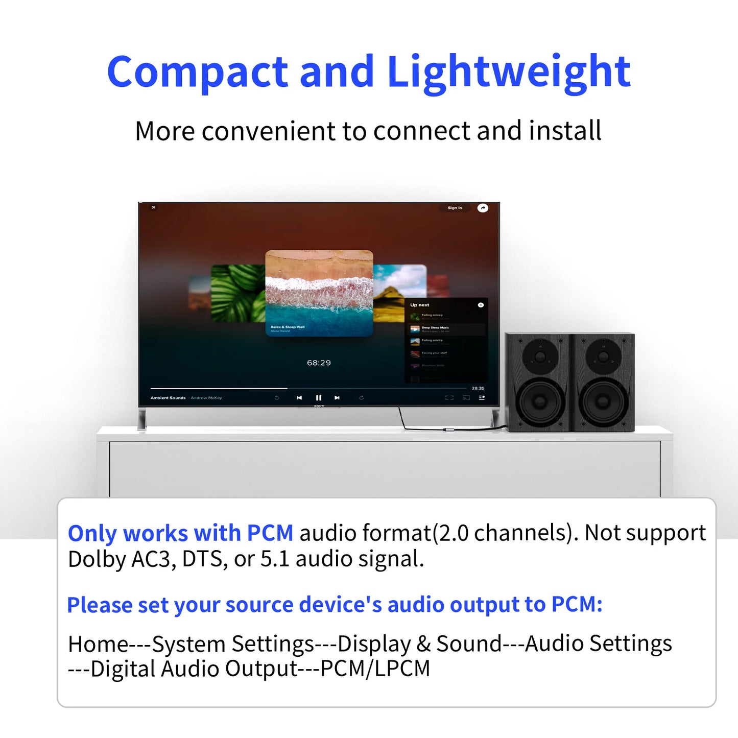 Unnlink 192KHz Coaxial to 2RCA + 3.5mm Aux Audio Converter TV SPDIF Coaxial to Amplifier Soundbar