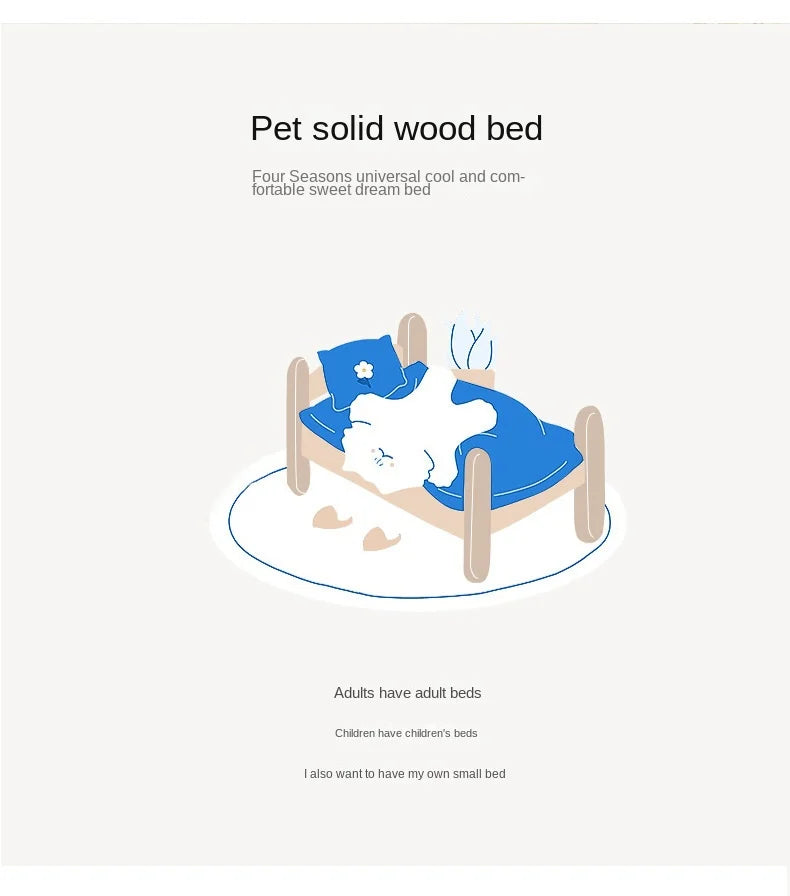 summer and winter four-season universal floor-standing wooden removable and washable princess bed cat bed