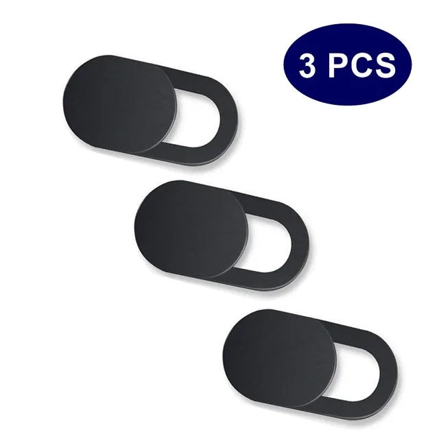 3pcs Black Plastic Webcam Cover Anti-hacker Shutter Privacy Protection Slide Shutter Shield for Smartphone Laptop Desktop Camera