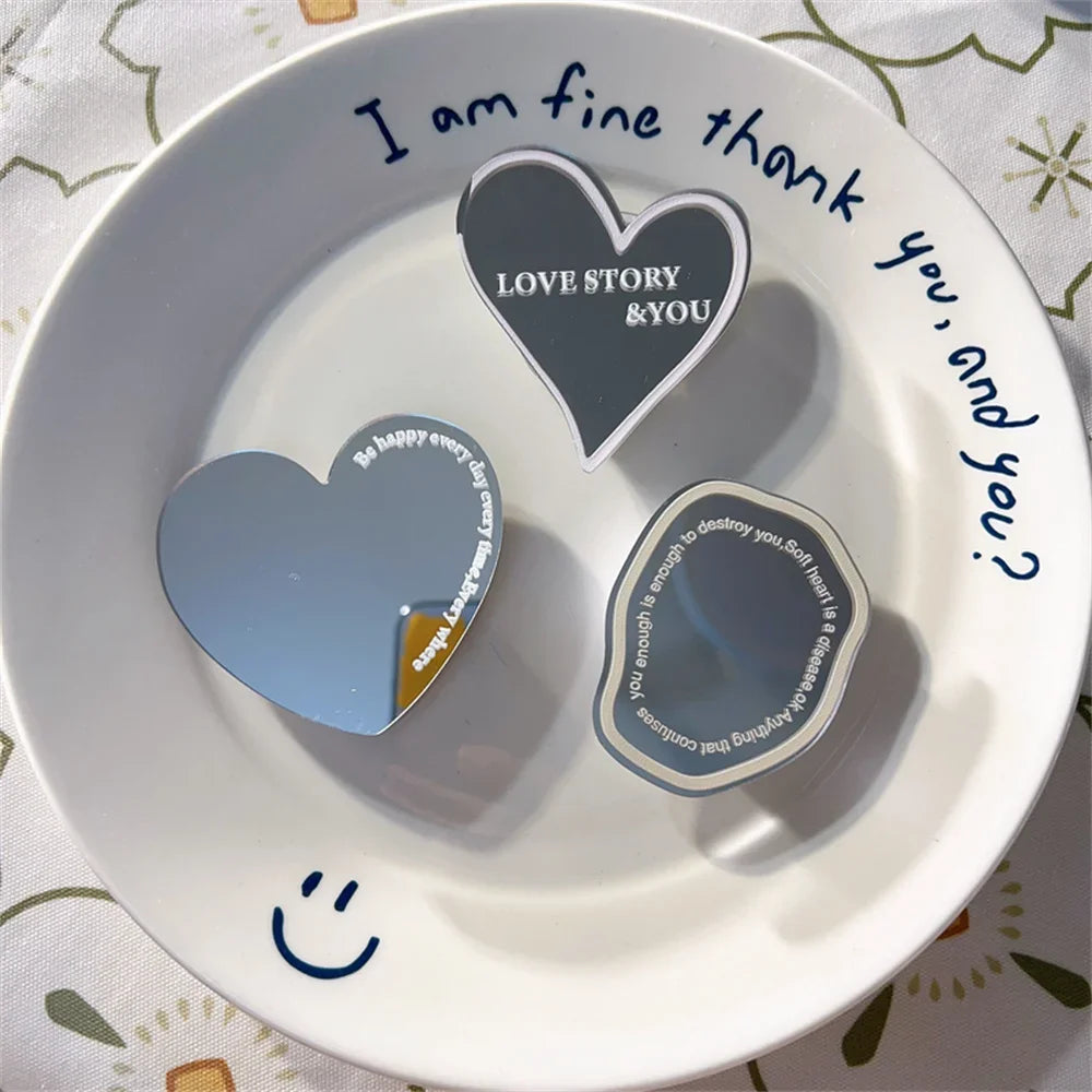 INS Korea 3D Diamond Mirror Griptok Bracket For iPhone 16 15 Lovely Macaron Universal Phone Holder Ring Support Stand Grip Tok