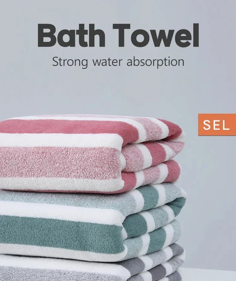 Quick-Drying Striped Towel Set For Soft And Absorbent Bathroom Experience Bath Towel Or Hand Towel