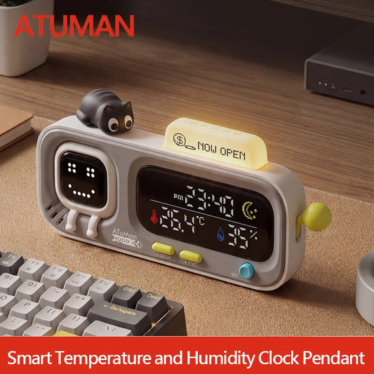 DUKA MOODA Smart Desktop Temperature and Humidity Clock Electric Digital Home Temperature and Humidity Meter Smart Fun Reminder