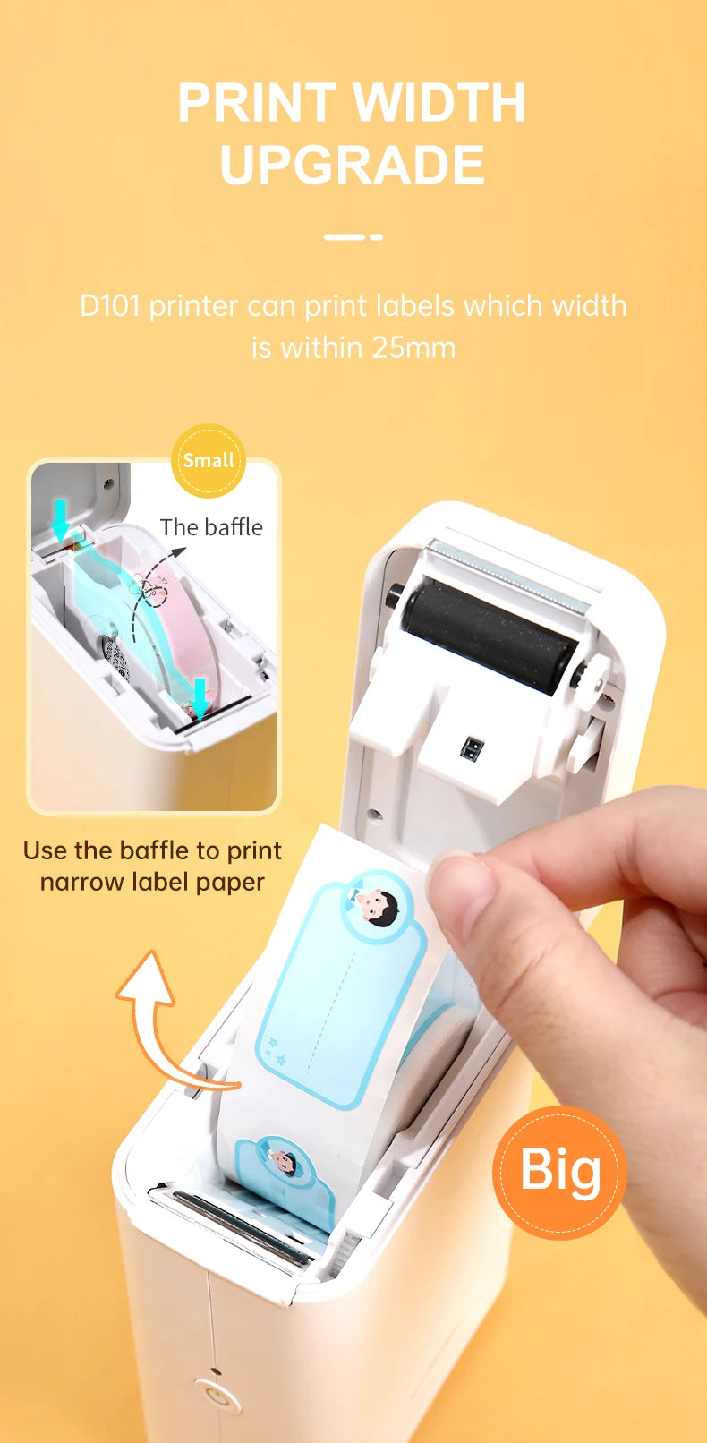 Niimbot D101 Mini Portable Thermal Printer Without Ink Self-Adhesive Label Maker Printer For Stickers Labeller Labeling Machine