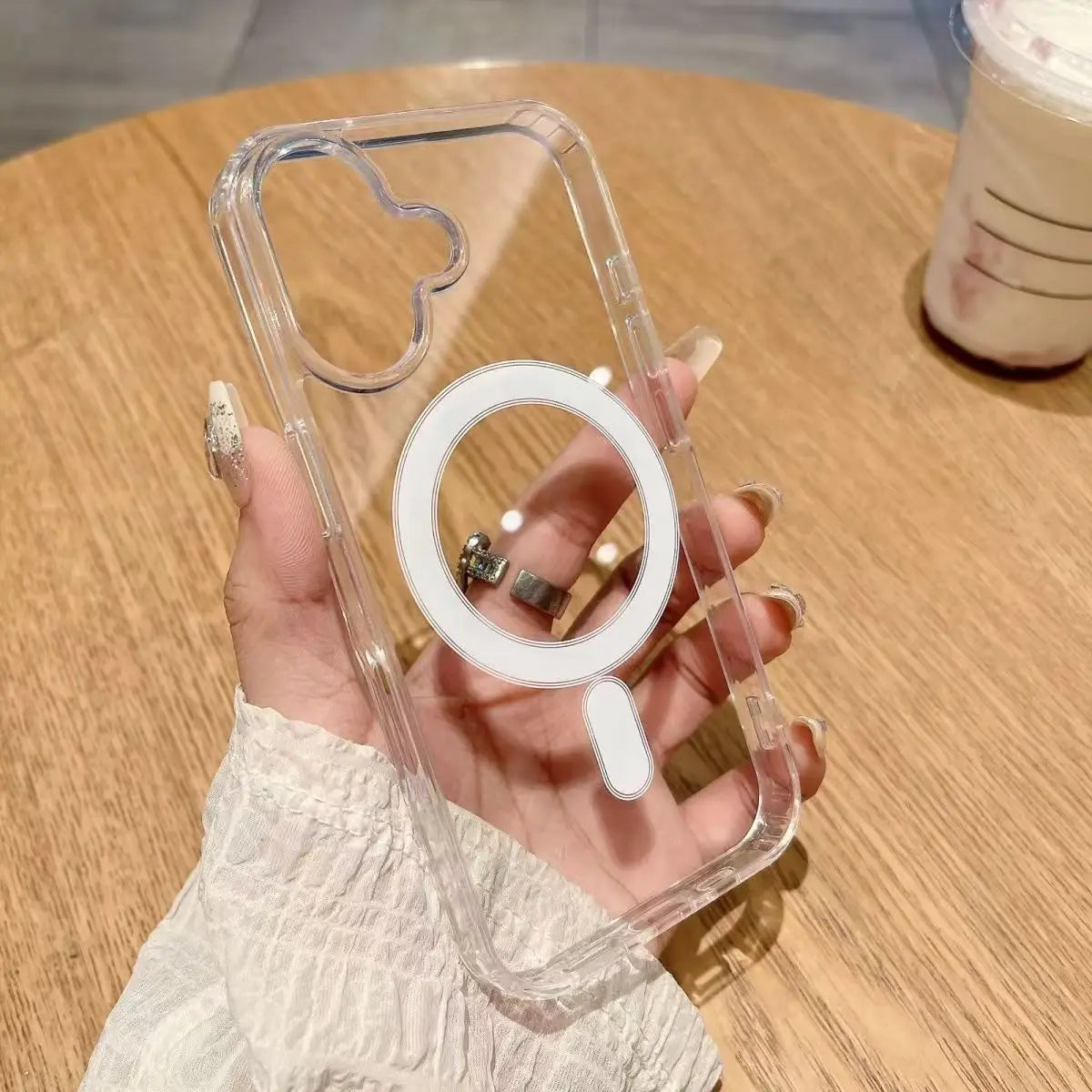 Magsafe Magnetic Clear Case for iphone 16 Plus 16 Pro Max Wireless Charge Fundas Shockproof Clear Back Cover Cases