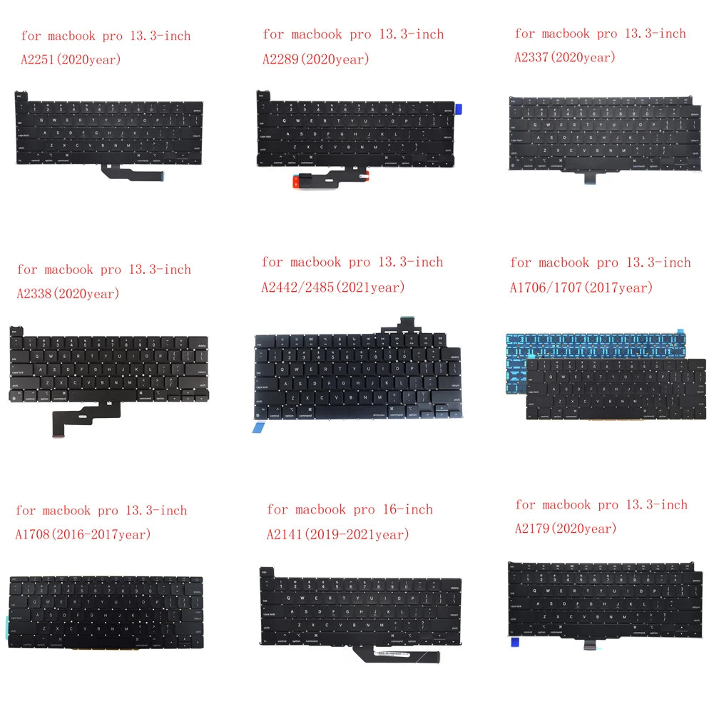 Replacement Keyboard for A1706 A1708 A2141 A2179 A2251 A2337 A2289 A2338 A2442 US Layout