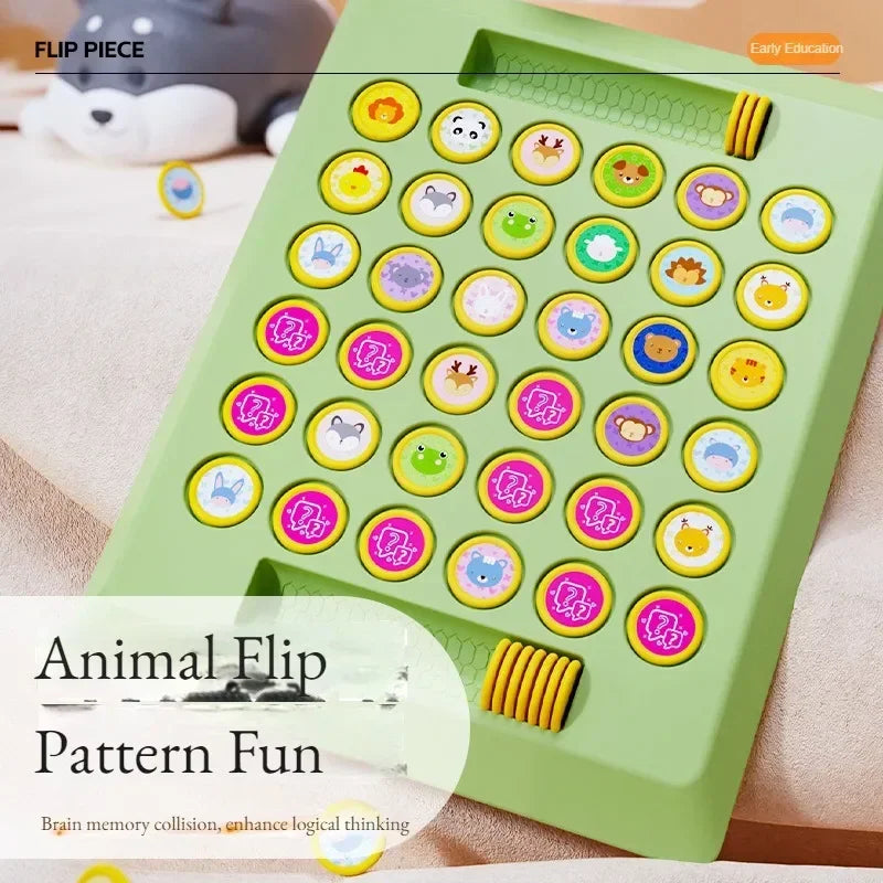 2024 New Two-player Animal Flip Chess Children's Pairs of Touch Shen Ji Miaoji Parent-child Interactive Puzzle Reasoning Game