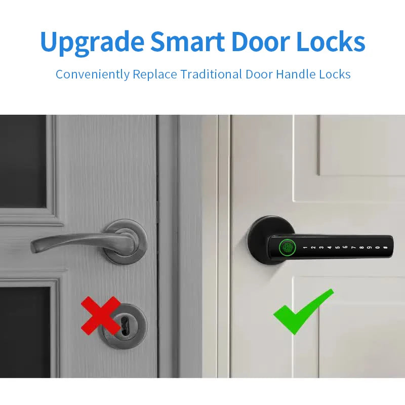 RYNX Tuya Smart Fingerprint Lock Financial level Electronic Indoor Lock Password/Key/Tuya APP/Bluetooth Unlock Bathroom Bedroom