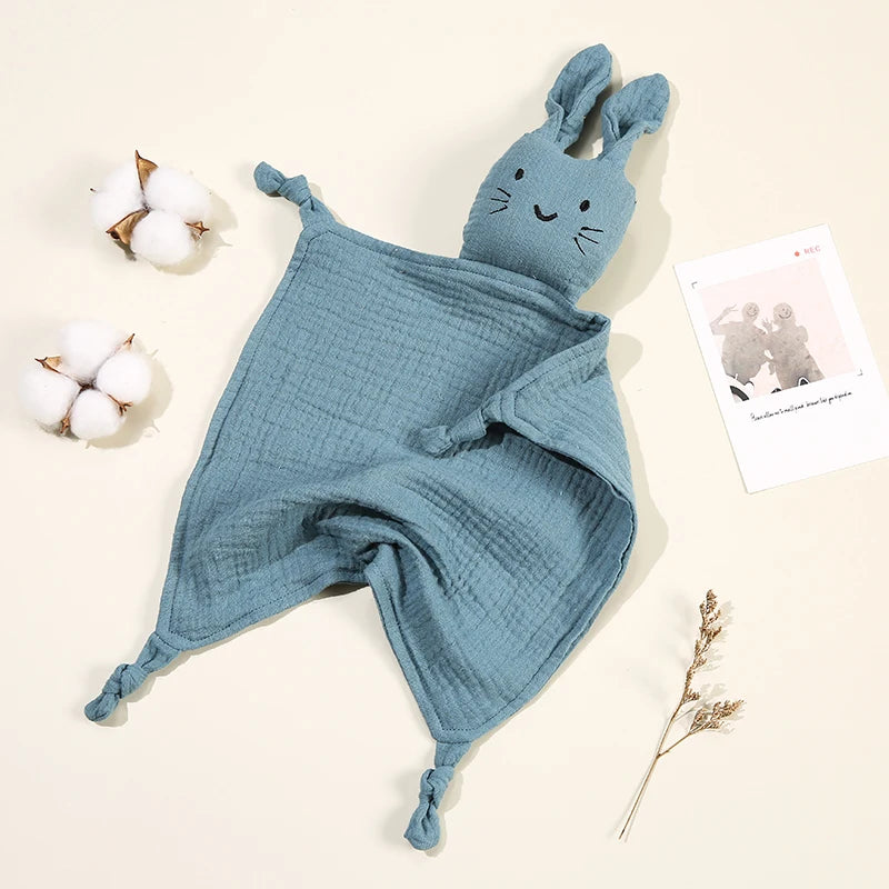 Baby Cotton Muslin Comfortable Blanket Cute Cat Doll For Infant Kids Sleep Appease Towel Children Rabbit Saliva Scarf