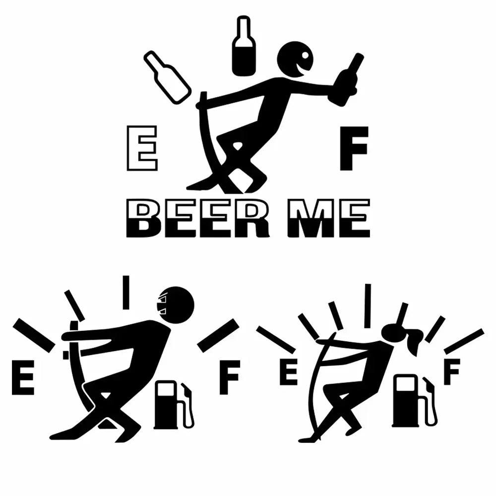 Fuel Tank Cap Cover High Gas Consumption Decal Fuel Gage Empty Vinyl Funny Car Stickers Scratch Paste Sticker