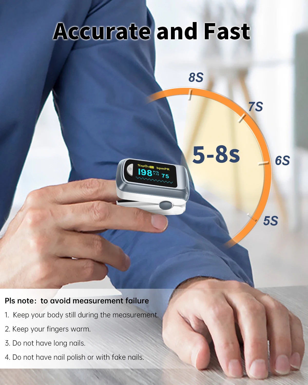 HealthTree Finger Pulse Oximeter SPO2 PR PI RR Blood Oxygen Saturation Meter Heart Rate Monitor OLED Oximetro De Dedo