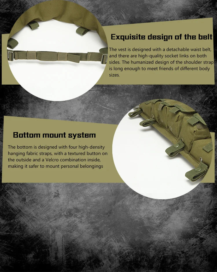 Tactical Vest MOLLE CS Training Equipment Hunting Chest Vest Security Quick Release AK Belly Pocket Vest Hunting Equipment