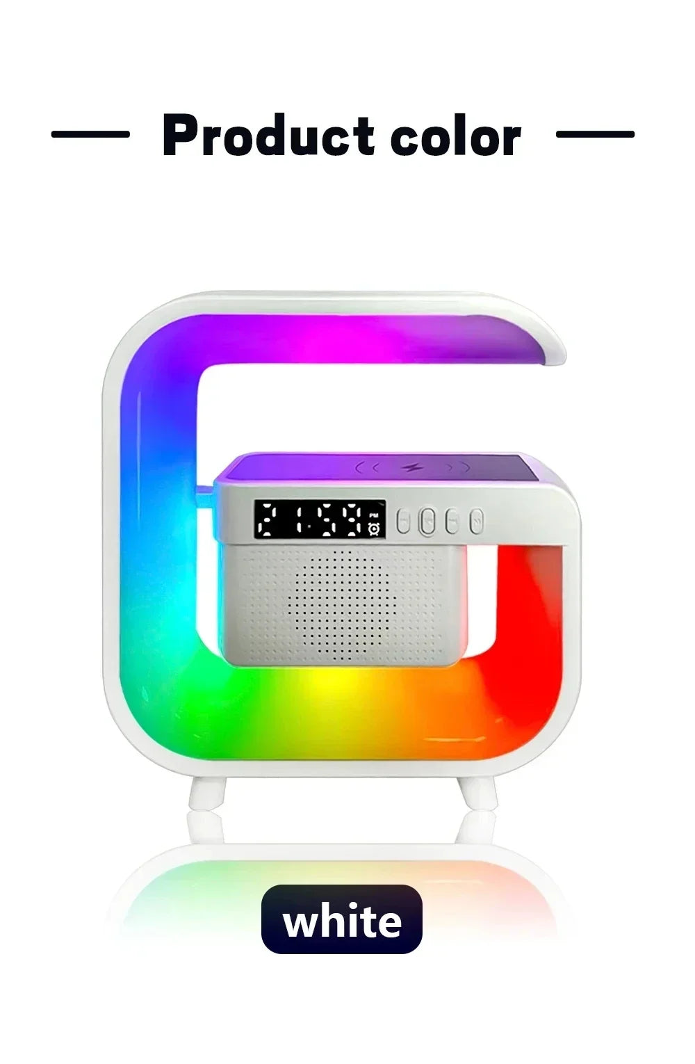 Multifunction Wireless Charger Stand Bluetooth 5.0 Speaker FM TF RGB Night Light Fast Charging Station for iPhone Samsung Xiaomi