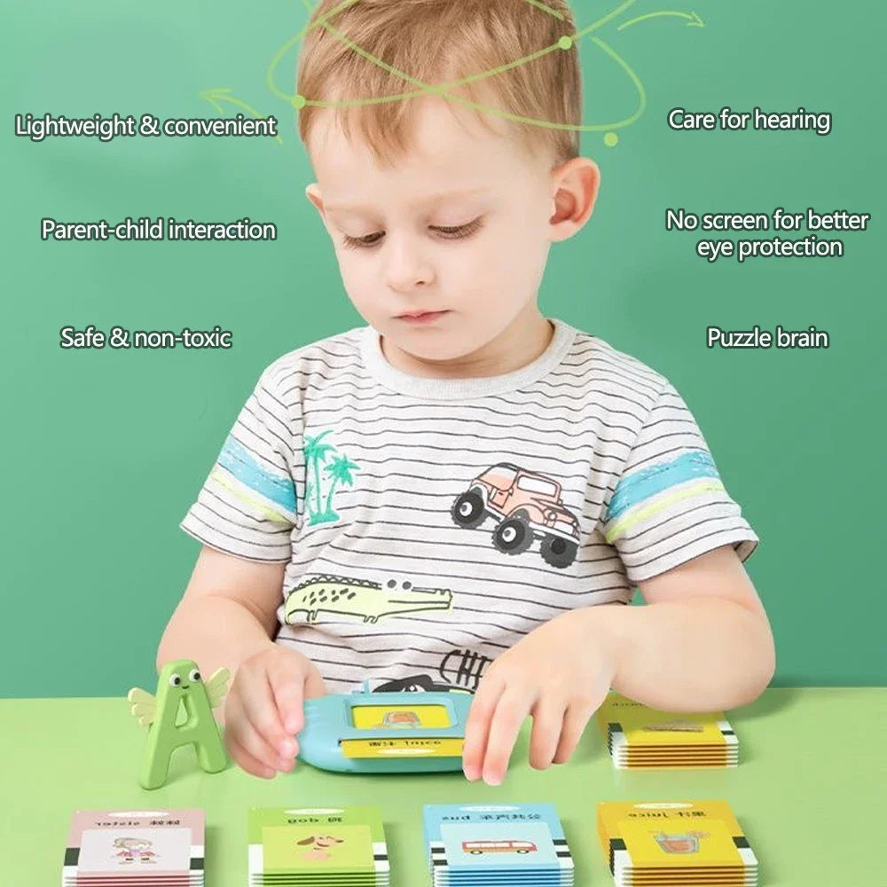 Flash Card Learning Toys Early Education Talking Flashcards for Kids Preschool English Electronic Audio Book Machine Gift