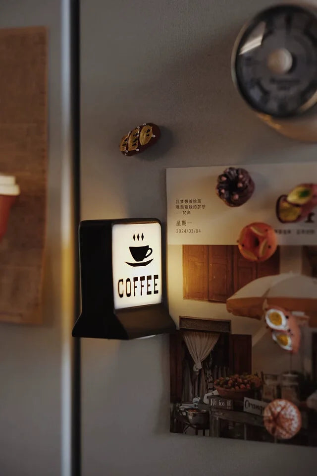 Coffee Shop Magnetic Fridge Stickers Creative Convenience Store Light Signs Home Decorative Ornaments 711 Luminous Light Boxes