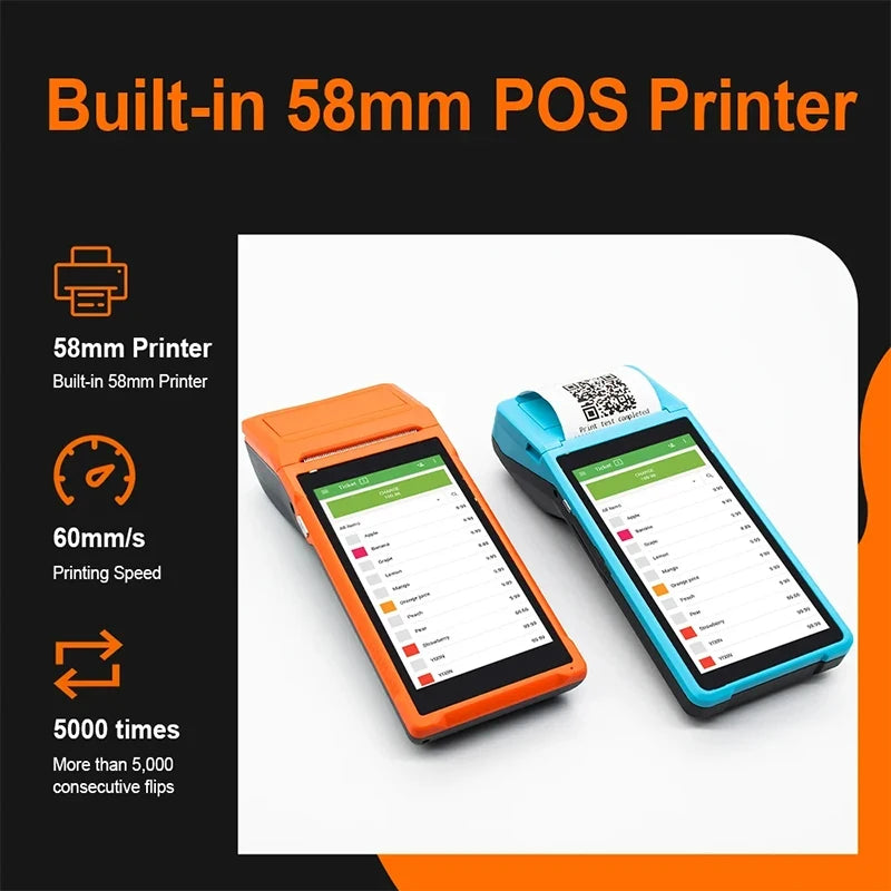 Handheld PDA Q3Pro/Q2Pro/Q1 4G Android 8.1 POS Machines Portable Electronic Ticket Printer 5.5 HD Support WiFi Scan POS System