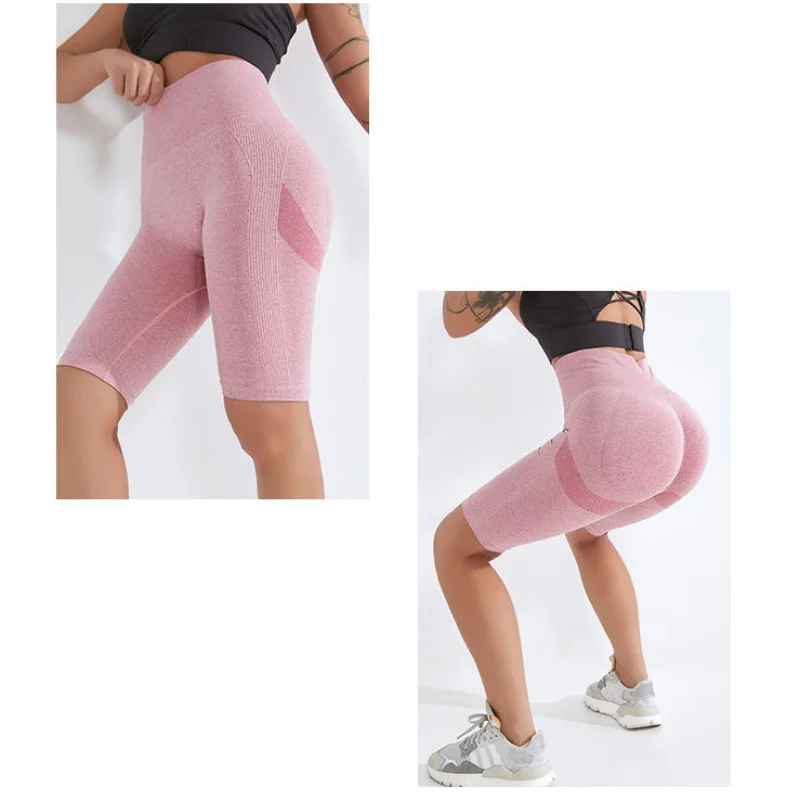 Sports quarter pants tight booty shorts Women's leggings Quick dry workout pants High waisted, hip lift outerwear everything