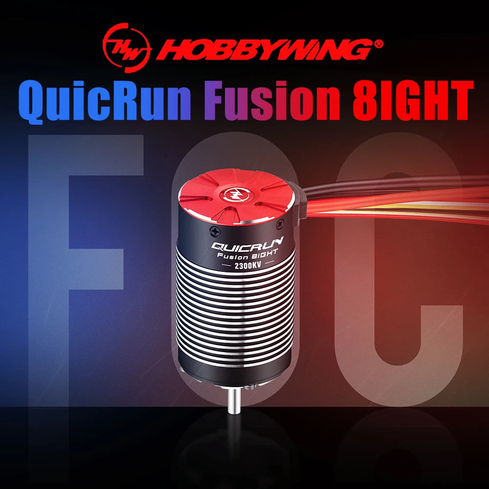 Hobbywing Quicrun Fusion 8ight 2-in-1 80a 2300kv Brushless Sensored Motor Esc Integrated For 1/8 Rc Car Rock Crawler Power Syste