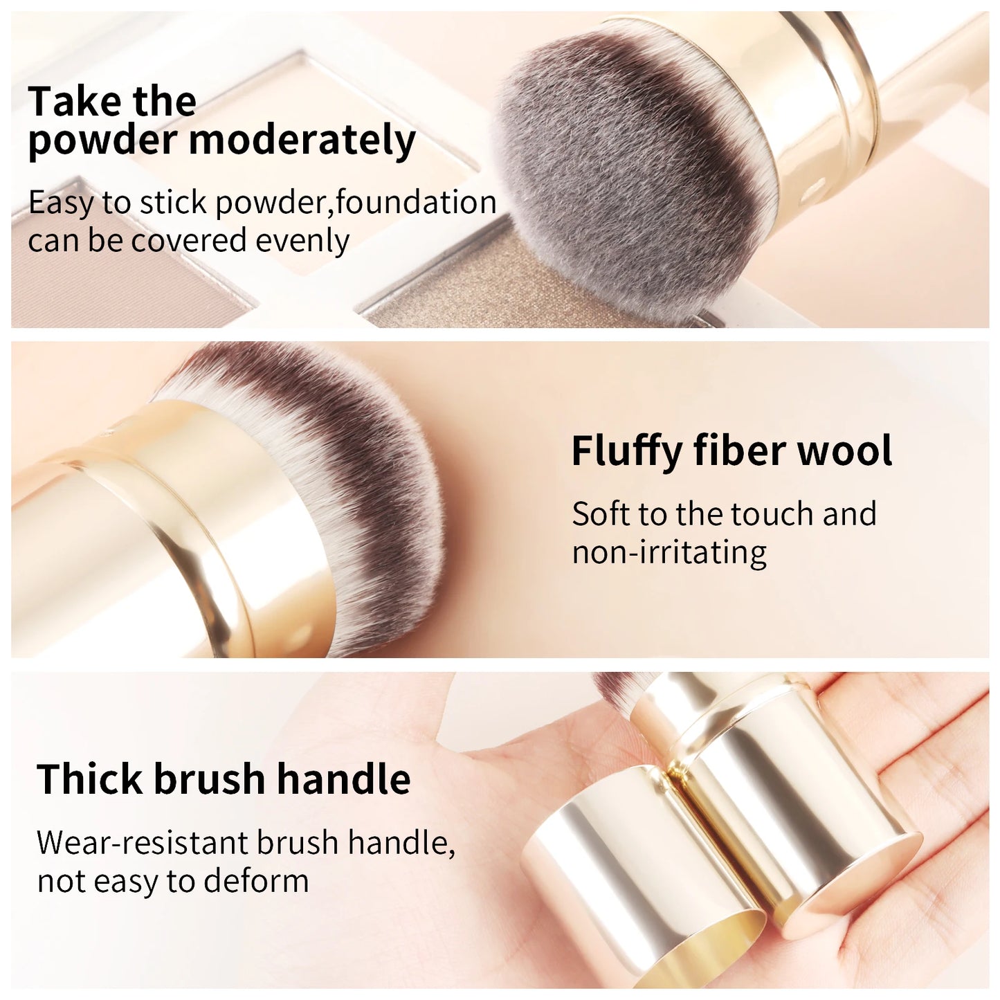 1pcs Retractable Blush Brush Kabuki Foundation Brush Soft Fluffy Powder Contour Makeup Brushes Portable Makeup Tools