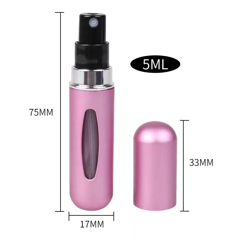 5ml Perfume Atomizer Portable Cosmetics Liquid Container Mini Aluminum Spray Alcochol Empty Refillable Bottle Travel Essentials