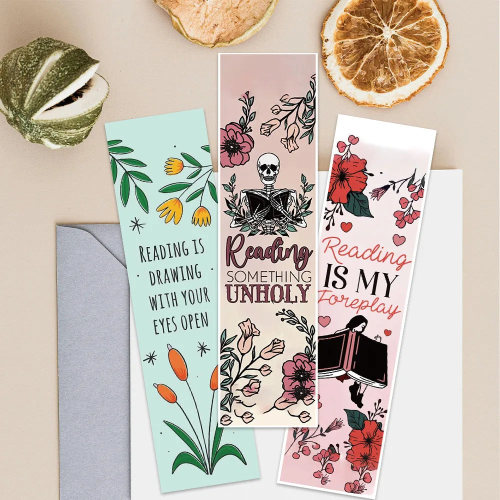 30pcs Aesthetic Cartoon Bookish Reading Book Paper Bookmarks DIY Students Readers Page Marker Library Office Page Marking