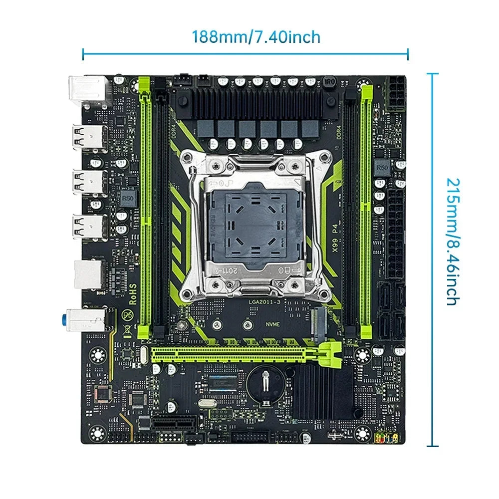 SOYO X99 Motherboard Set with Intel Xeon E5 2650 V4 CPU & Dual-channel DDR4 16Gx1 2133MHz RAM for Gaming Computer Components
