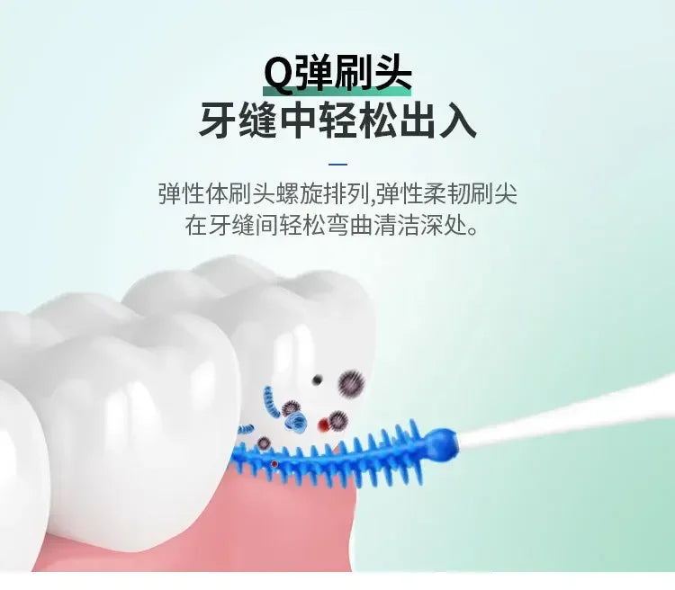 200/400pcs Interdental Silicone Brushes Dental Toothpicks Brush Between Teeth Silicone Toothpicks With Thread Oral Cleaning Tool