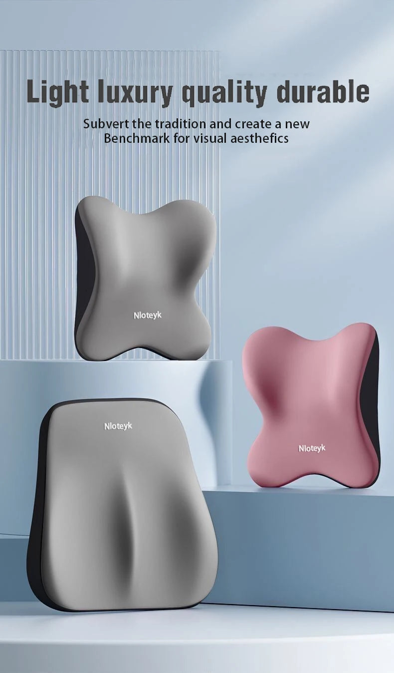 Car Memory Foam Headrest Car Neck Pillow Lumbar Waist Cushion Universal Waist Support Car Seat Pillow Accessories Interiors