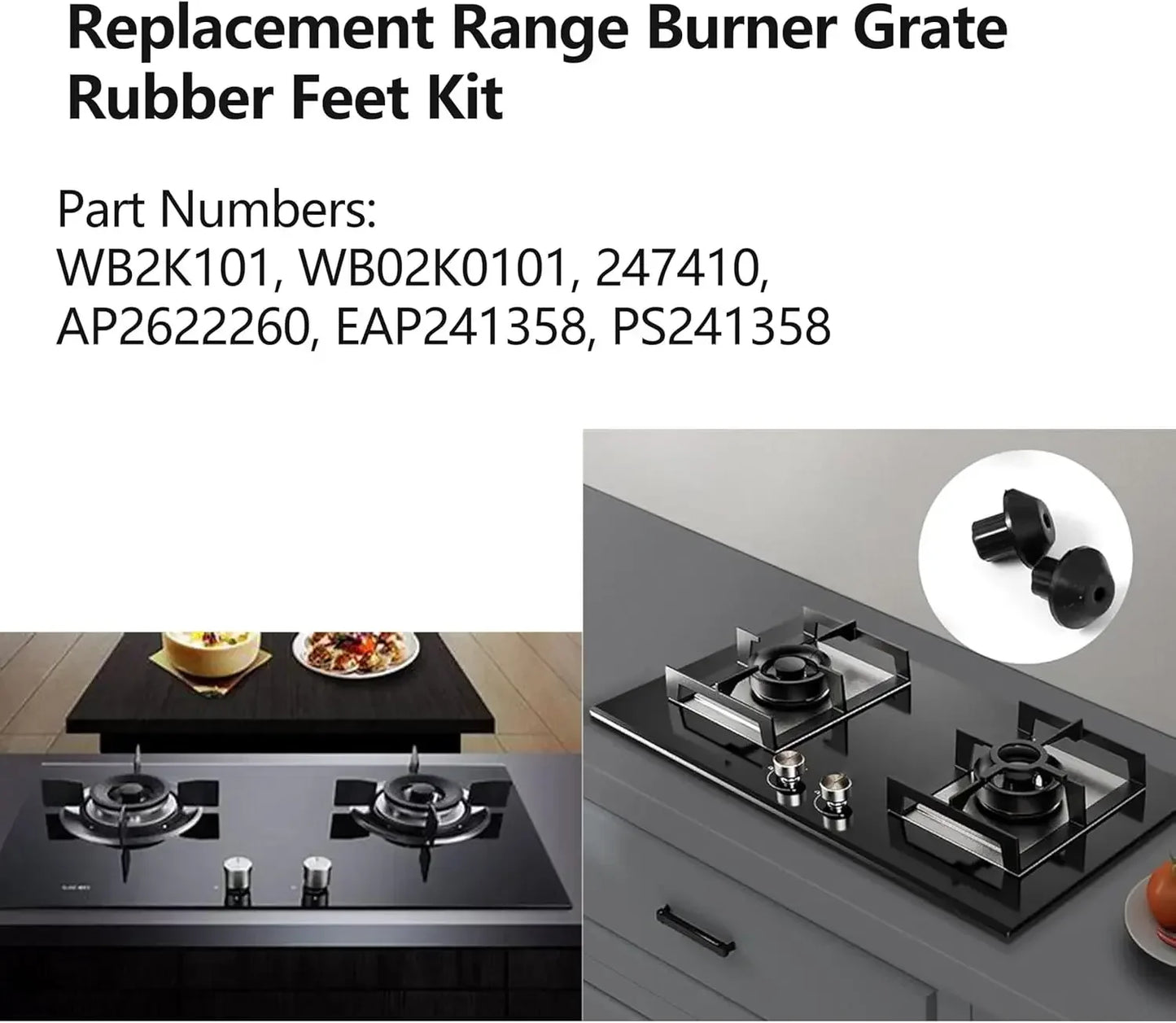 16pcs Rubber Grate Feet Rubber Foot Gas Range Burner Grate Rubber Feet Replace Part for GE WB2K101 WB02T10461 AP2622260 PS241358
