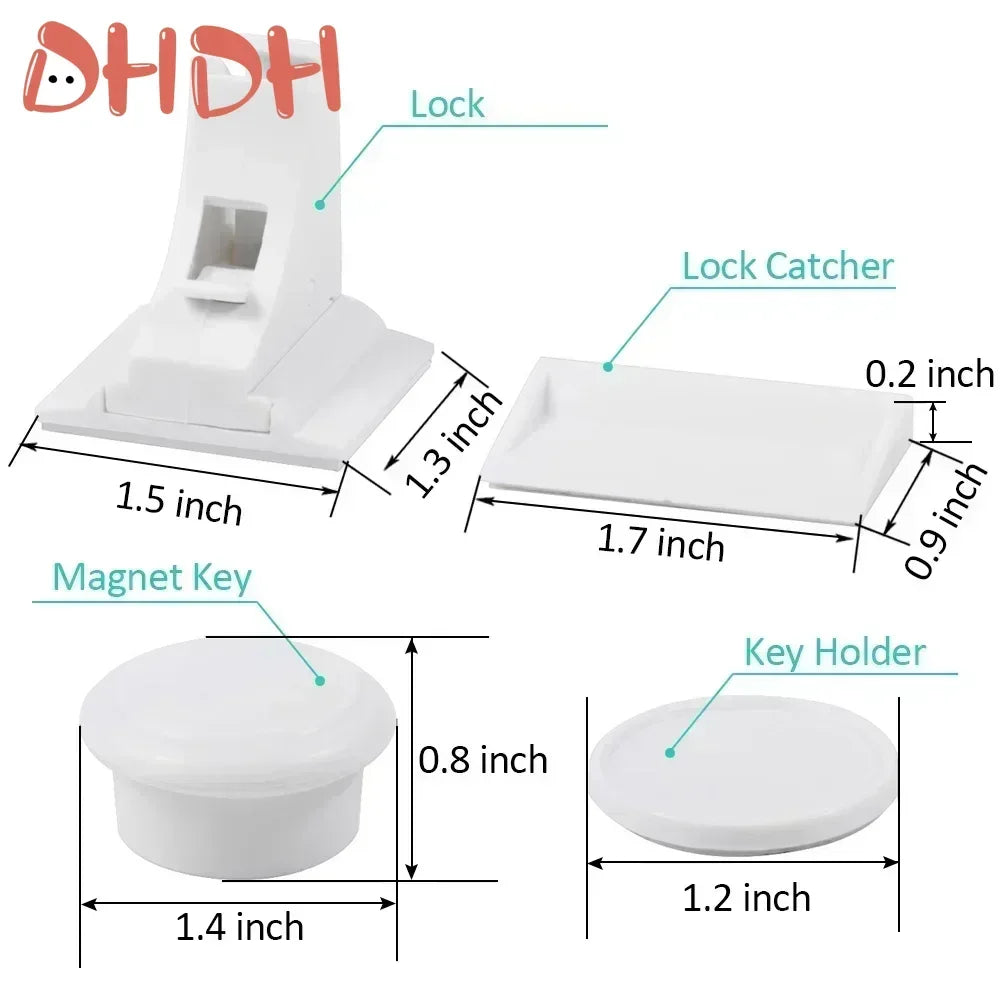 DHDH Magnetic Baby Safety Lock Children Protection Invisible Drawer Latch Cabinet Door Lock Limiter Children Security