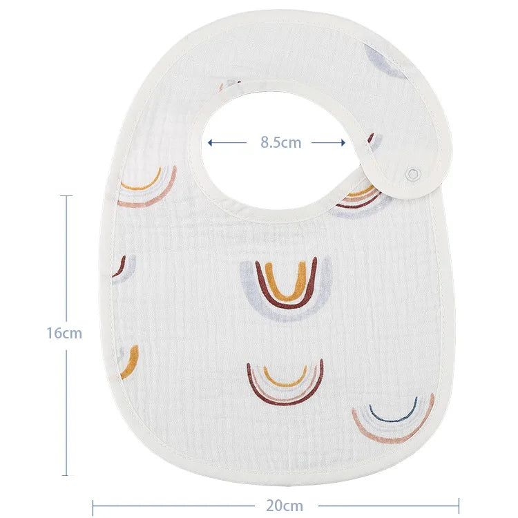 2pcs/set Waterproof Baby Bibs Cotton Infant Feeding Bib Newborn Burp Cloths Bandana for Kids Boys Girls Soft Saliva Towel