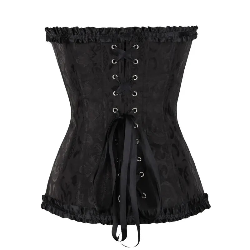 YBFDO Women Sexy Corsets Bustiers Floral Lace Tops Shapewear Overbust Corselet Blouse Gothic Brocade Retro Lingerie Waist Corset