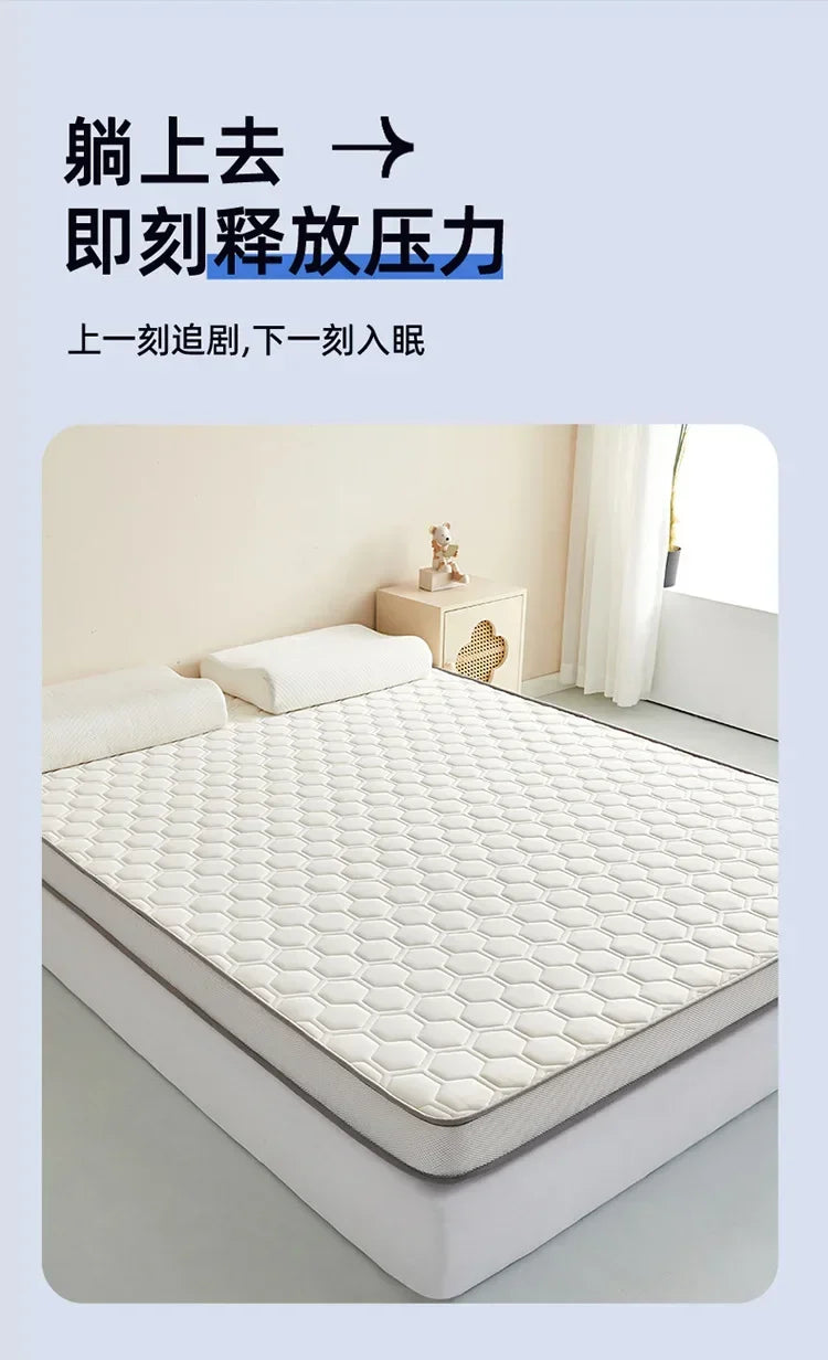 Breathable Antibacterial Cushion Mattress Toppers, Soft Fiber Bed Mattress, Comfortable Mattress, Quilt Mats Toppers Memory Foam
