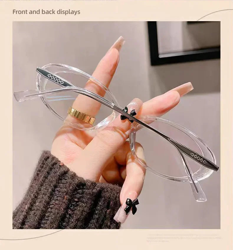 Fashionable Thick Edge Oval Small Frame Anti-blue Light Reading Glasses For Women Senior Middle-aged And Elderly Glasses