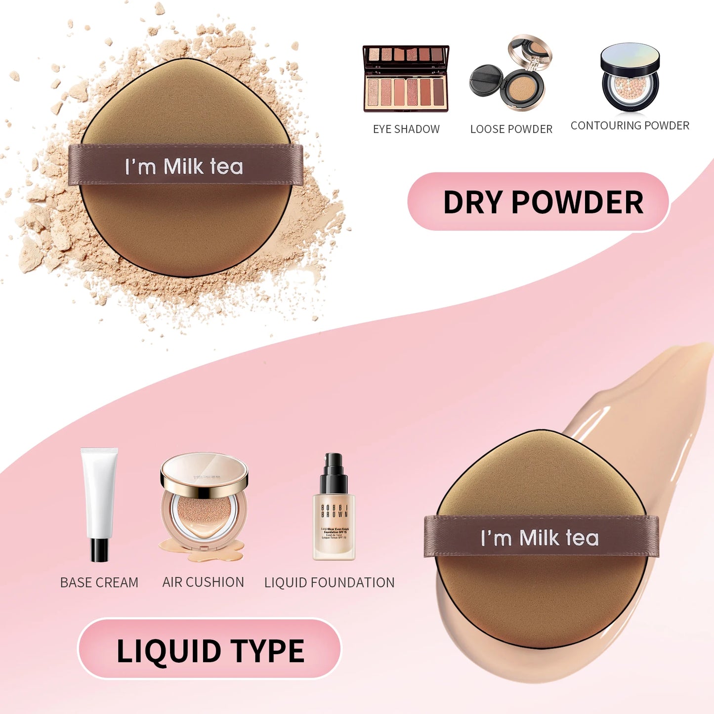powder puff, 7pcs/box super-soft cushion  wet make-up sponge foundation powder powder BB cream special make-up tool