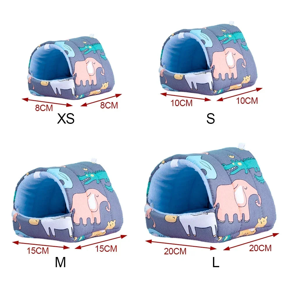 Cute Small Animal Sleeping Bed Rabbit Squirrel Guinea Pig Nest Hamster House Winter Colorful Mini Cage Comfortable Soft Warm Mat