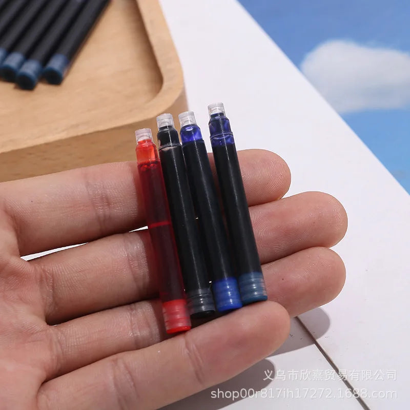 50pcs Fountain Pen Ink Cartridge Refills Bottle 4 Color Disposable Dia 3.4mm 2.6mm  School Office Stationery Supplies CW-159