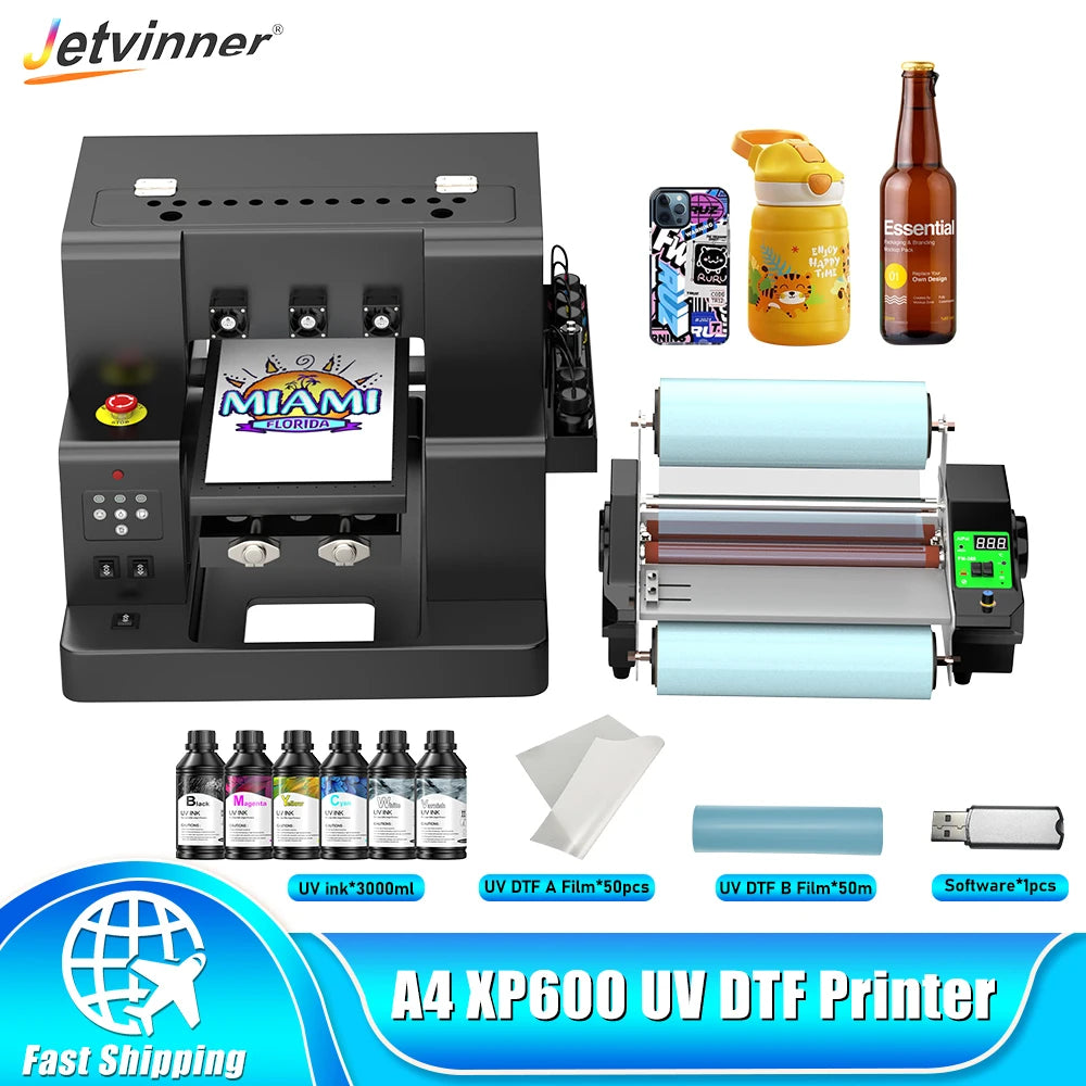A4 UV Printer For Epson XP600 UV DTF Printing Machine For Wood Metal Acrylic Pen UV Printer UV DTF Sticker Printer impresora uv