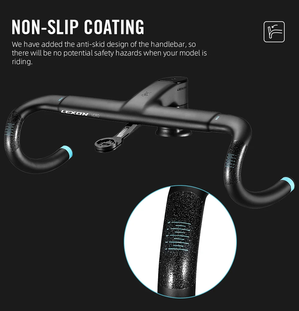 LEXON VERO Full Carbon Road Bike Handlebar Full Inner Cable Urltra-Light Bicycle Racing Handlebars Cycling Product Accessories