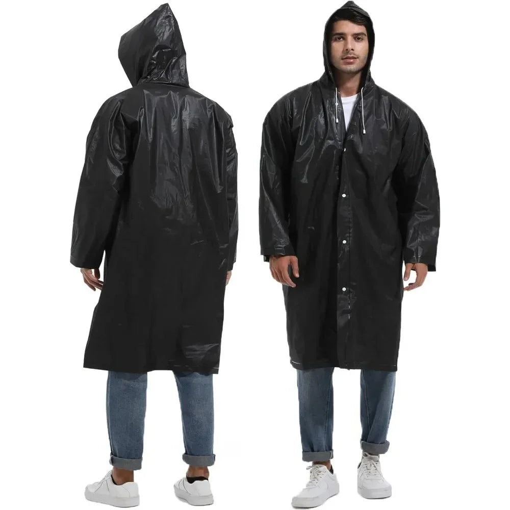 2PCS Rain Ponchos for Adults Reusable - Borogo Rain Coats for Adults Rain Jackets Raincoats for Men Women